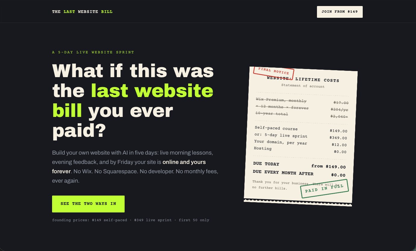 The Last Website Bill website design